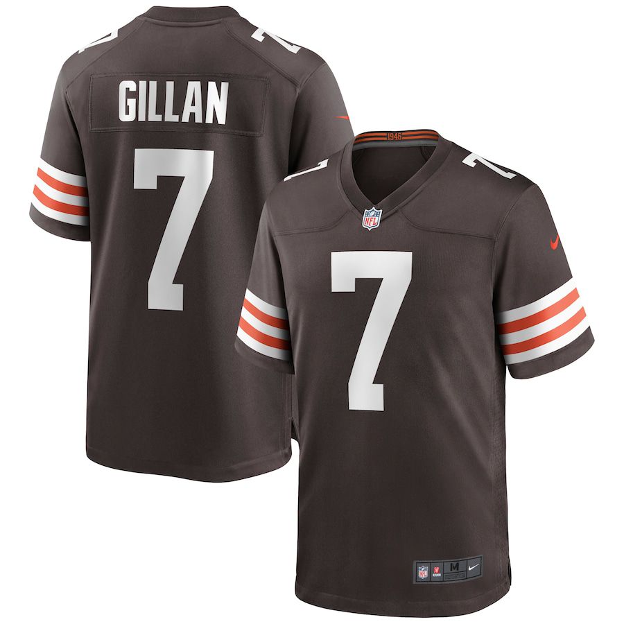 Men Cleveland Browns #7 Jamie Gillan Nike Brown Game NFL Jersey->->NFL Jersey